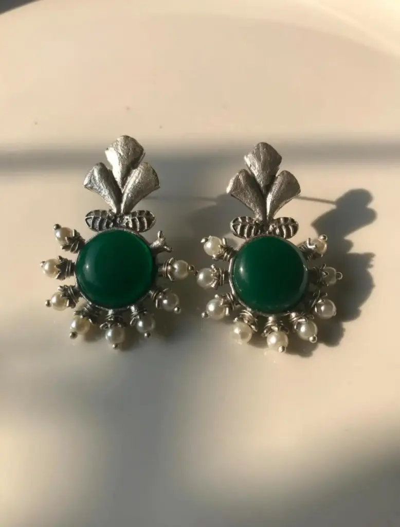 Stone with pearl Earrings_508