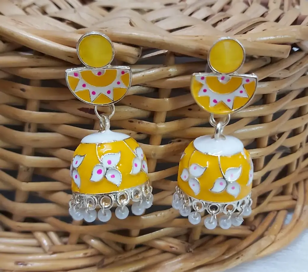 Handcrafted Floral Jhumka Earrings(I)