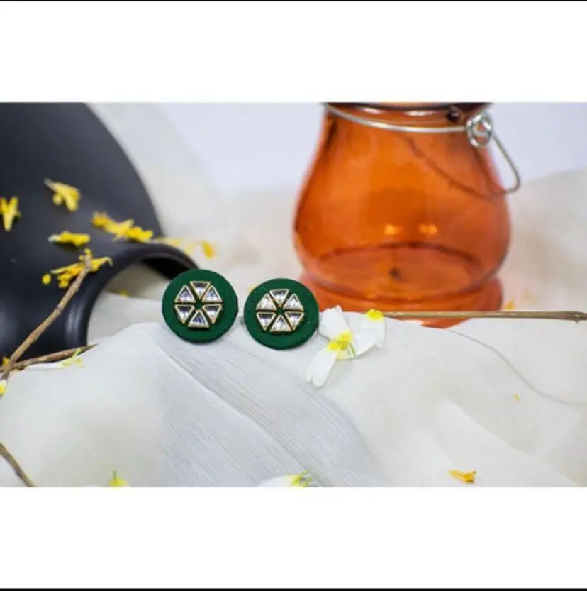 Handcrafted Floral Gemstone Stud Earrings_66