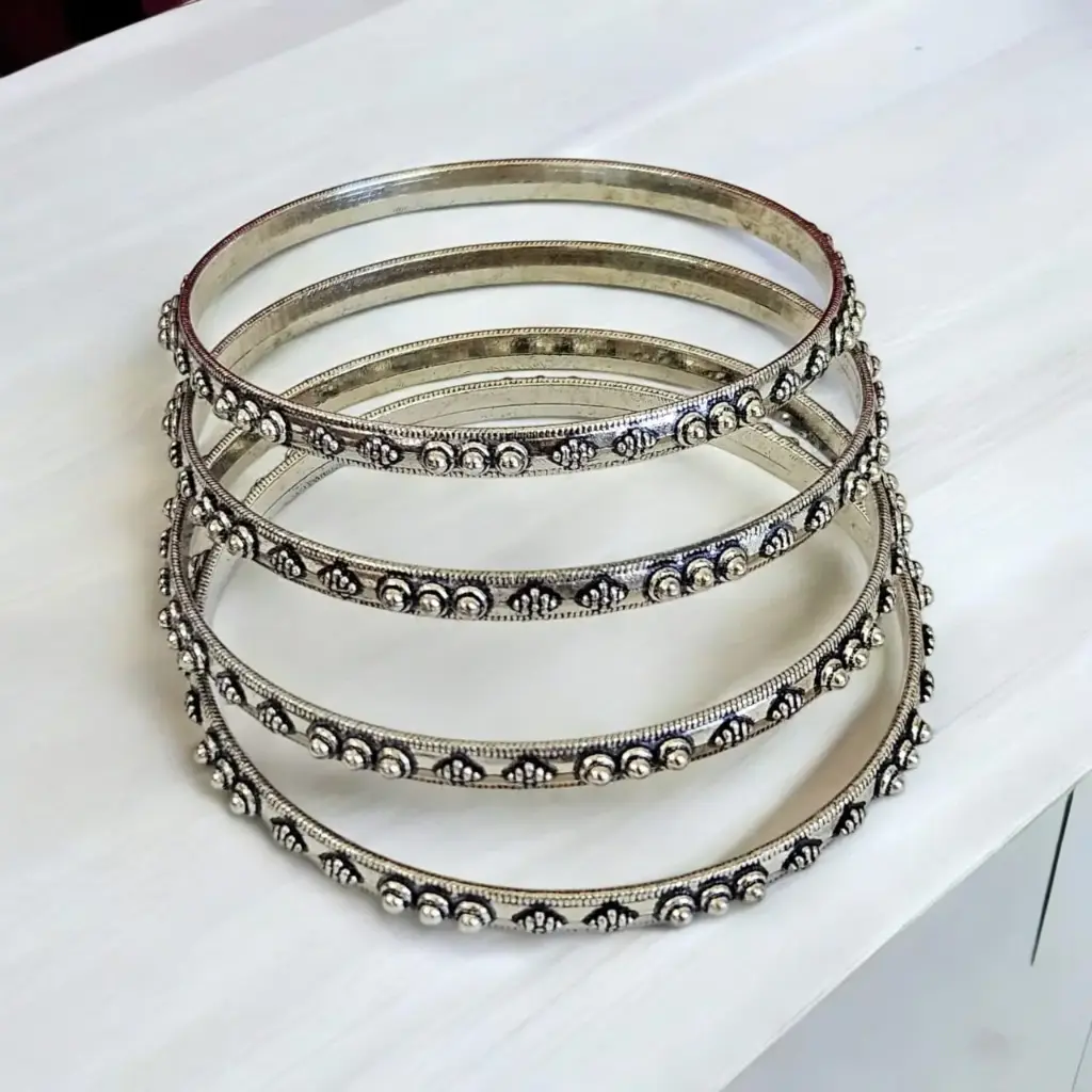  Silver Bead Symphony Bangles(I)