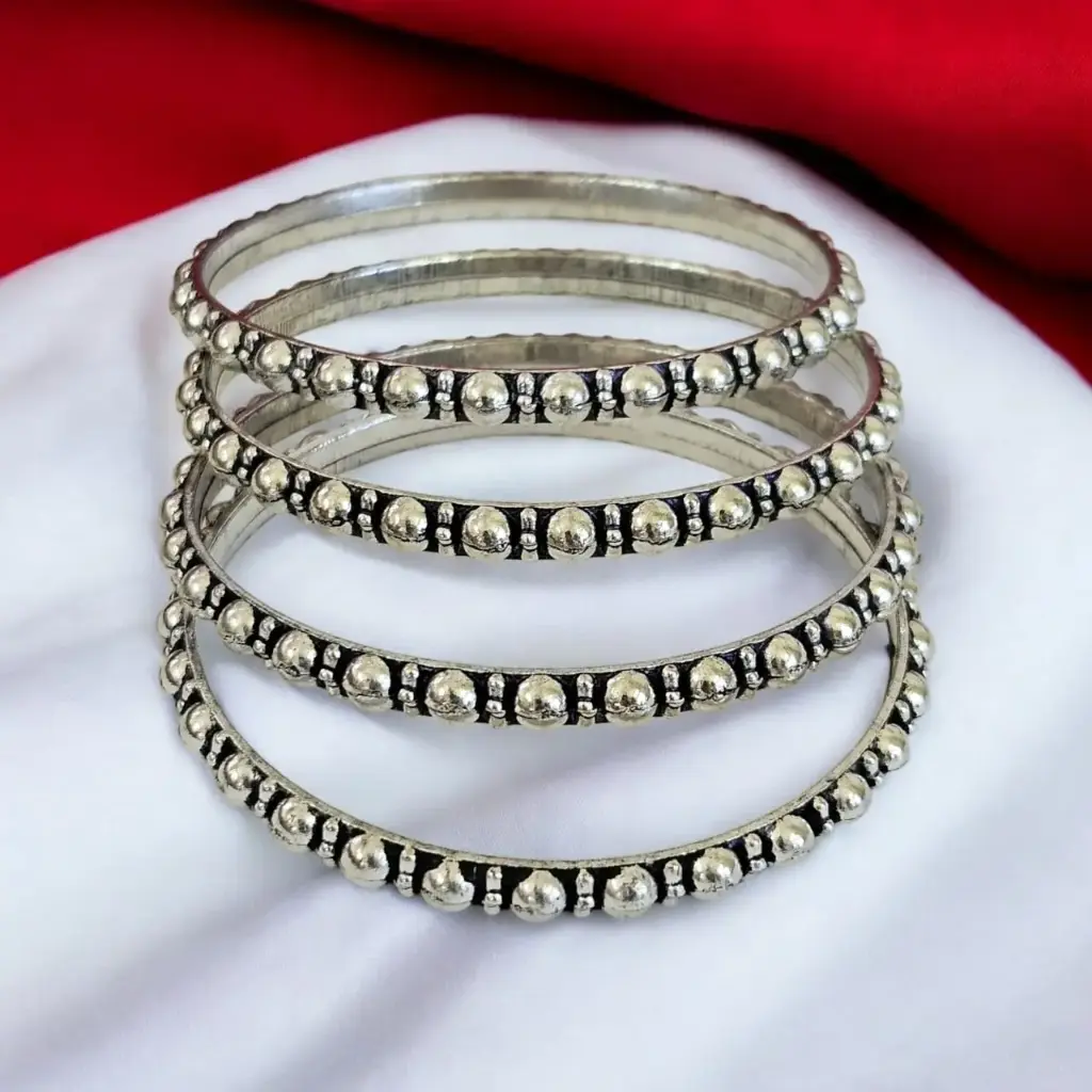 Silver Harmony Bead Bangles(I)