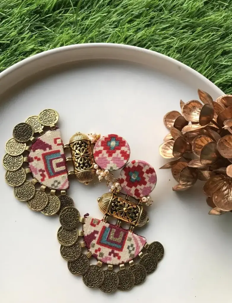 Patola-Inspired Coin Drop Earrings_69