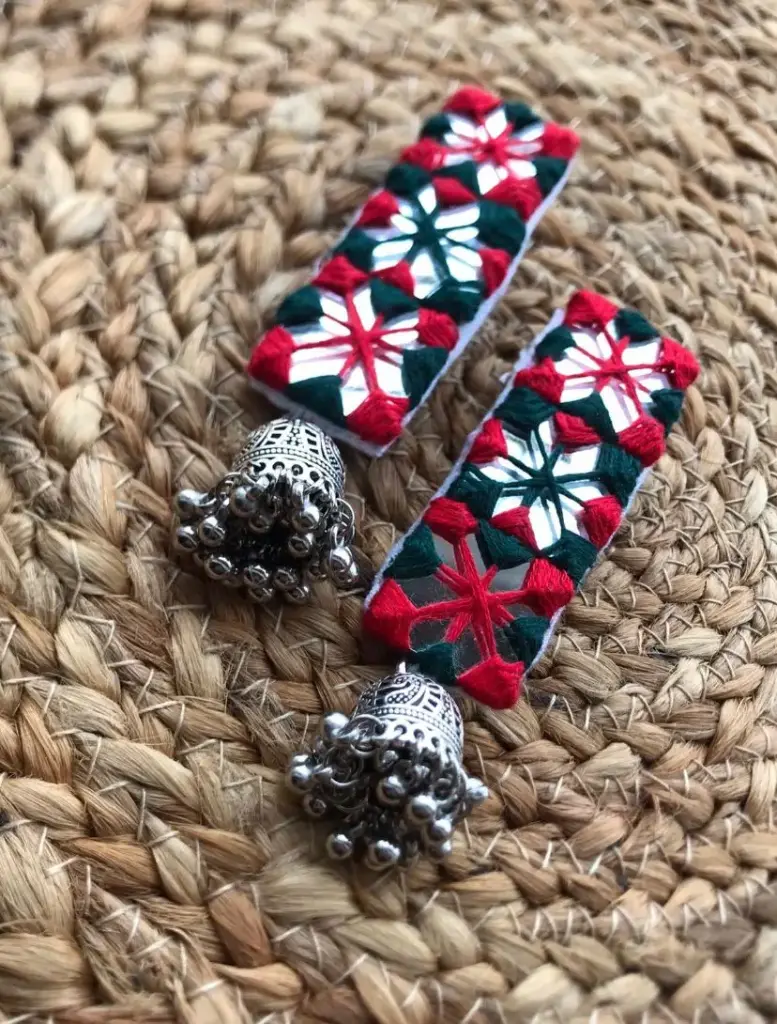 Mirror Earrings With Jhumkha_75