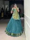 Teal & Olive Contrast Lehenga LEHENGA CHOLI _530