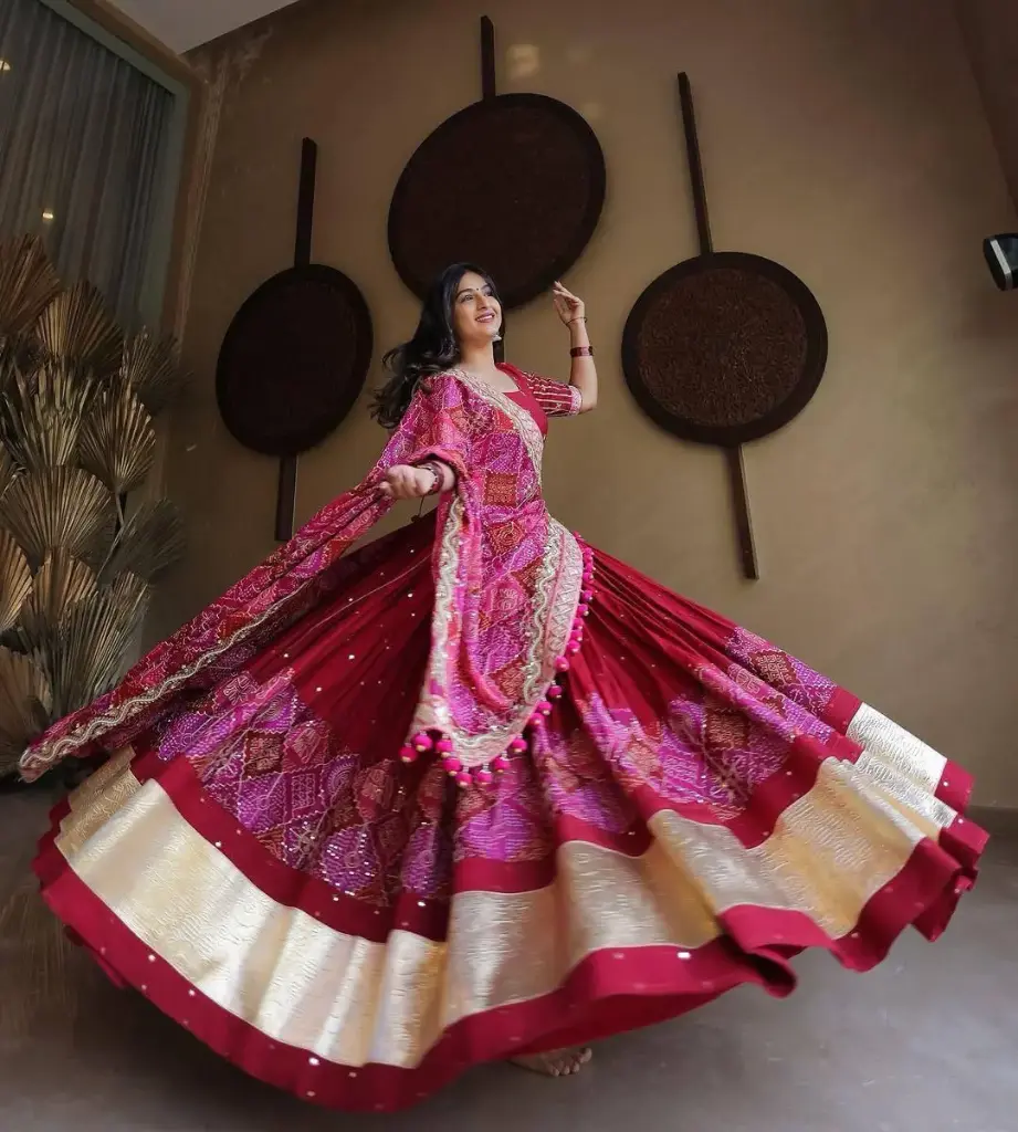 Pink & Red Lehenga Choli_533