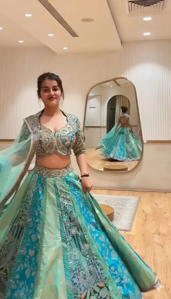 Mint Blue & Teal Digital Print Lehenga Choli_w_536