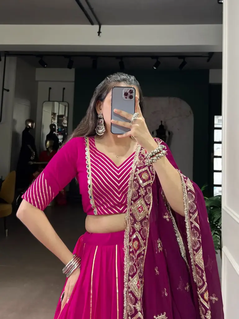 Golden borders Pink Bluss Lehenga CHOLI _548