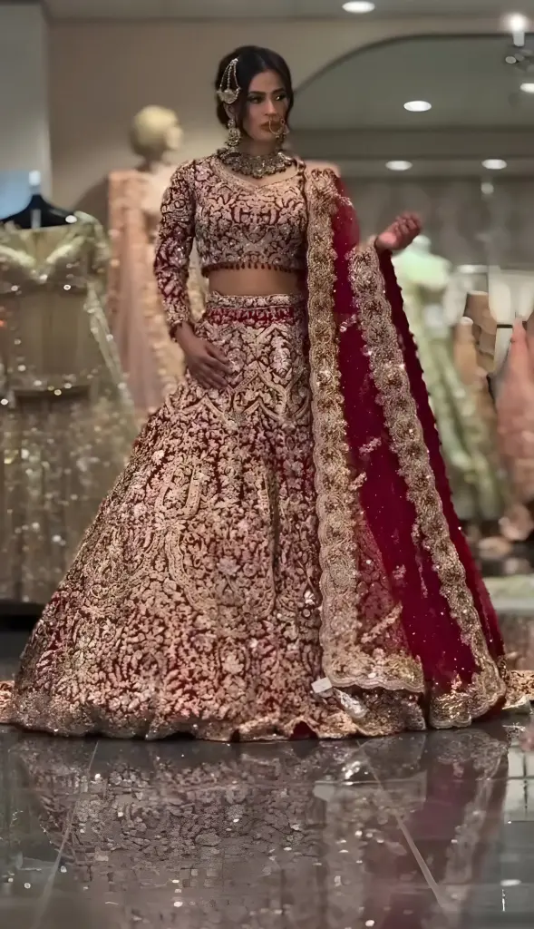 The Midnight Teal Imperial Bridal Lehenga_574