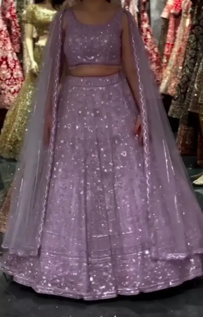 The Pink Stardust Cape Lehenga_581