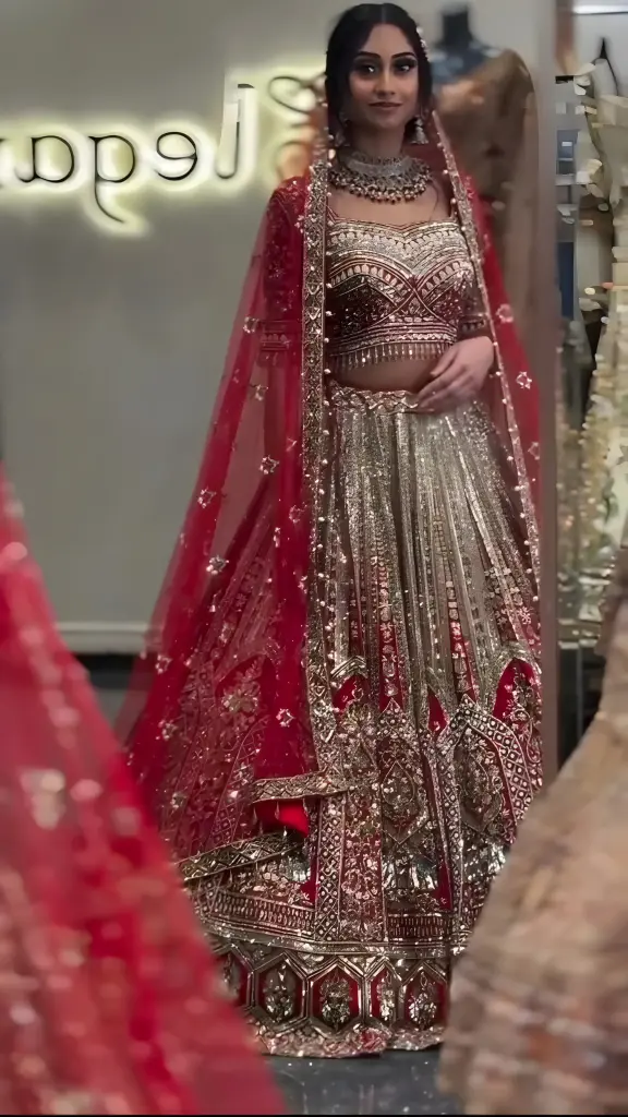 The Champagne Gold Heritage Lehenga_584