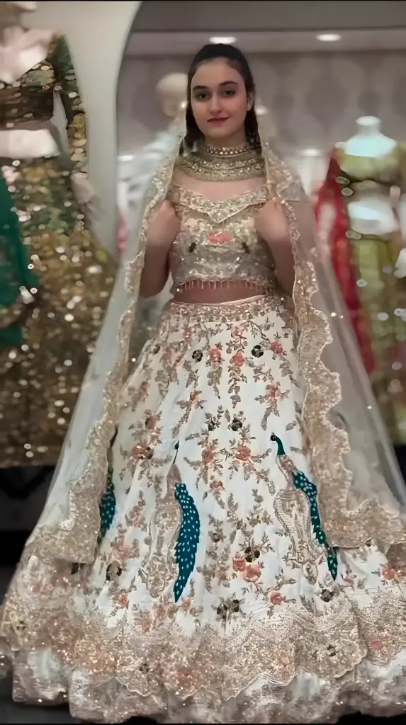 The Ivory Peacock Heritage Lehenga_585