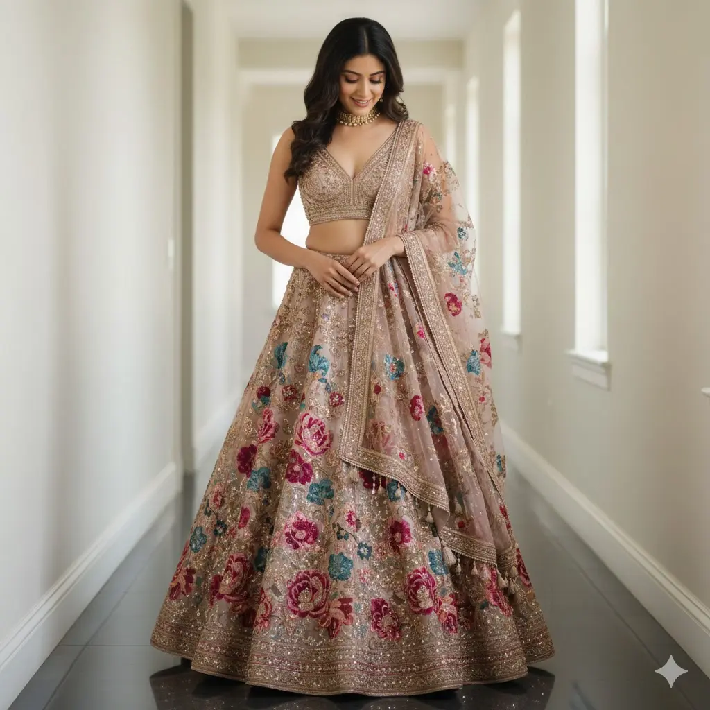 The Floral Bloom Heritage Lehenga_587