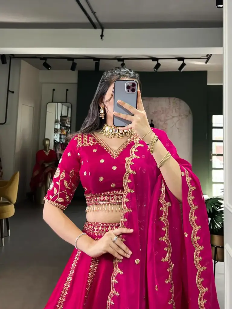 Canvas pink lehenga choli_595