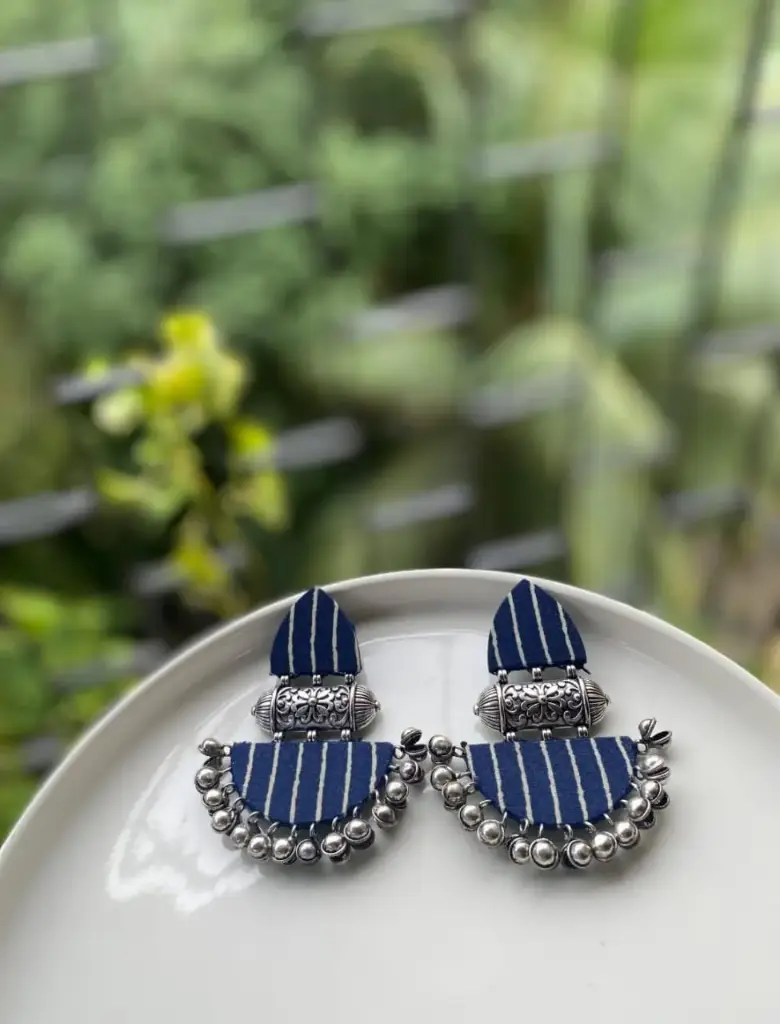 Navratri Tribal Oxidized Mirror Dangle Earrings_115