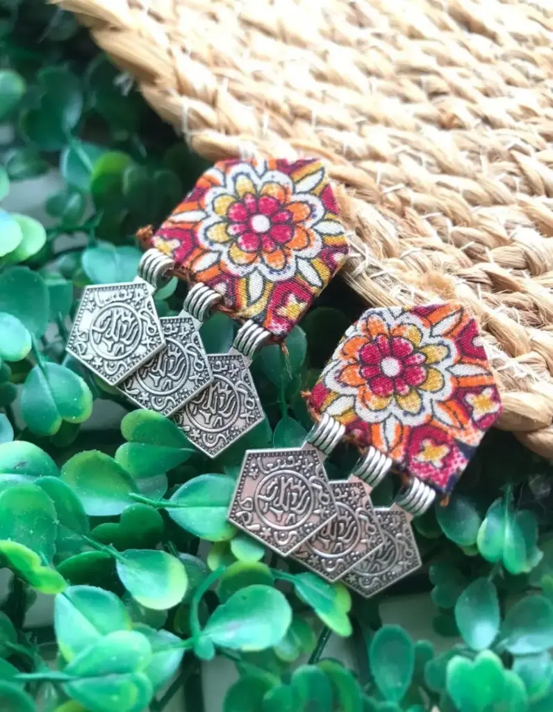 Patola Bloom Fabric Dangler Earrings_119