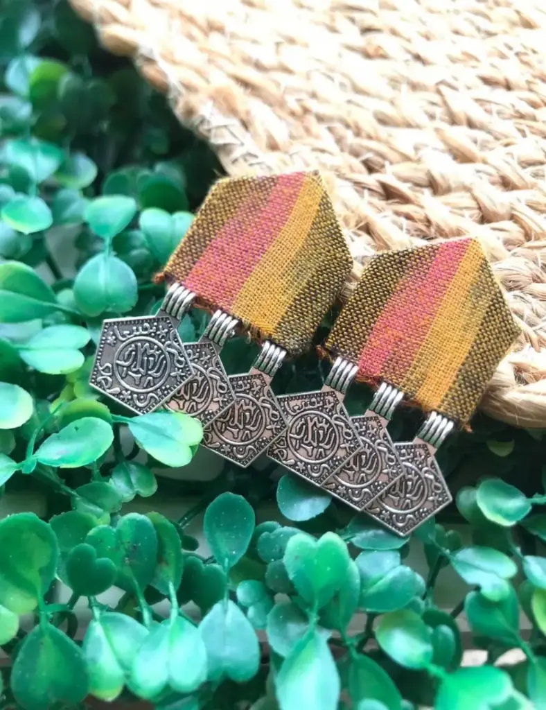 Patola Bloom Fabric Dangler Earrings_121