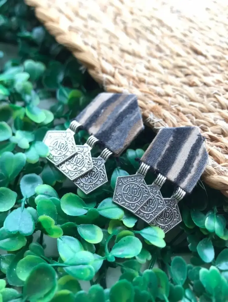 Patola Bloom Fabric Dangler Earrings_125