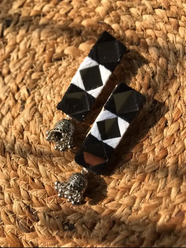 Mirror & Jhumka Statement Earrings_152