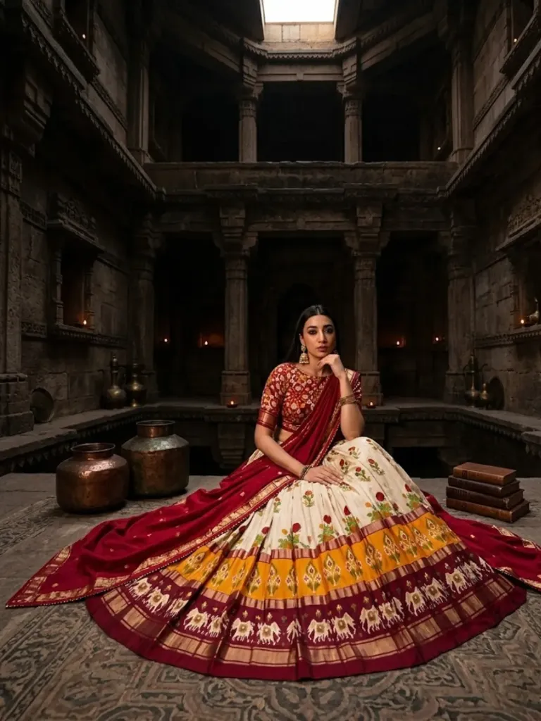 [164] Rajwadi Ruby Red Patola Chaniya Choli_164