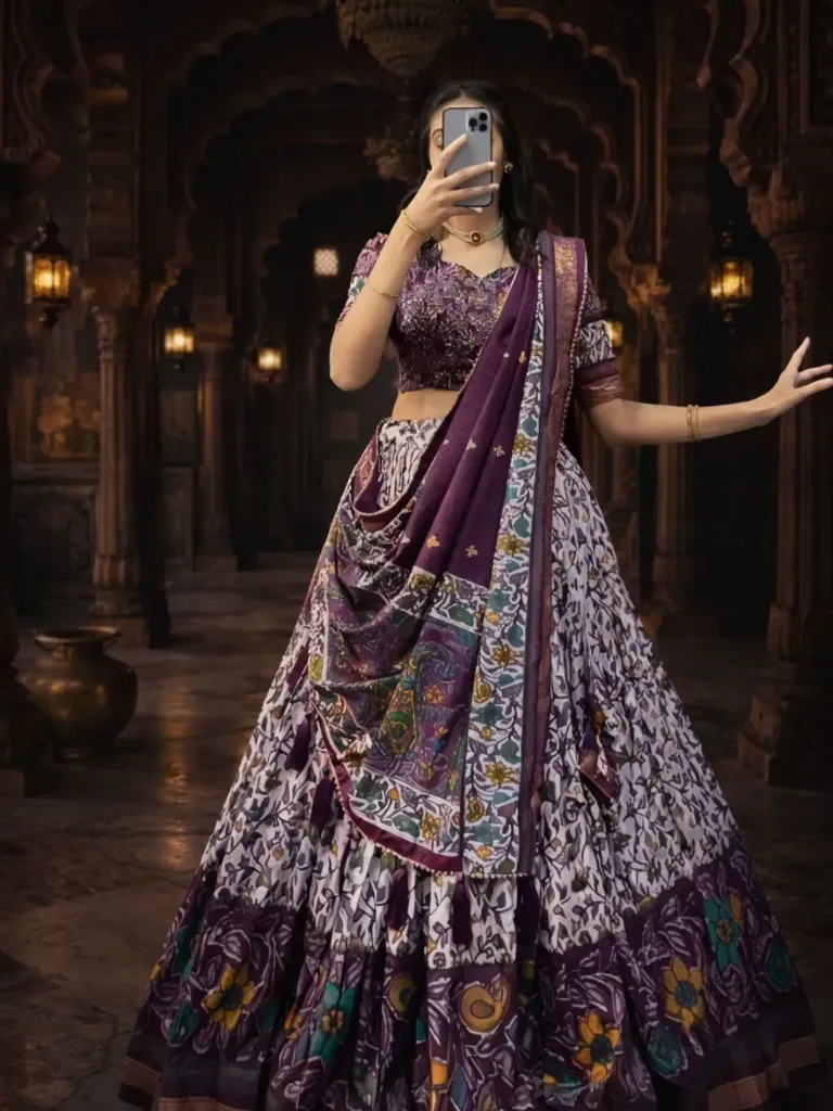 [166] Kavya Kalamkari Touch Chaniya Choli Set_166