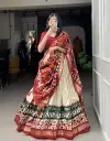 Cream & Red Heritage Patola Lehenga Choli Set_179