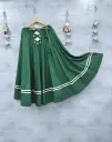  Radiance Silk Flared Lehenga with Golden Border_187