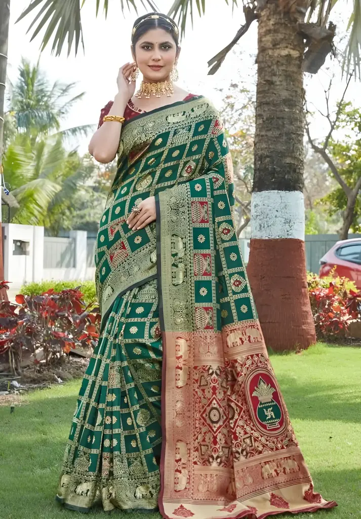 Banarasi Silk Saree with Zari Work_208
