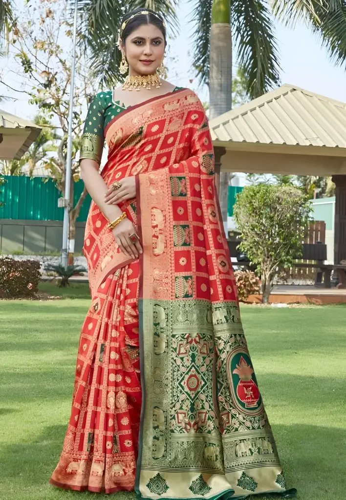 Banarasi Silk Saree with Zari Work_213