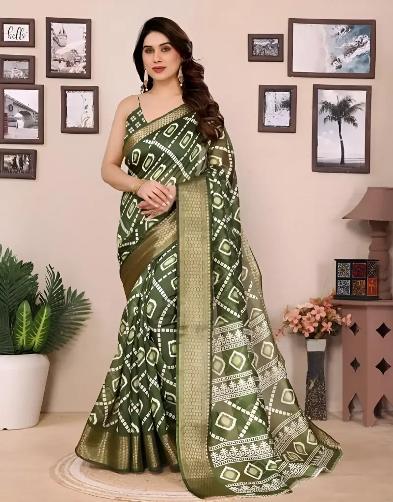 Vibrant Bandhani Cotton Saree_240