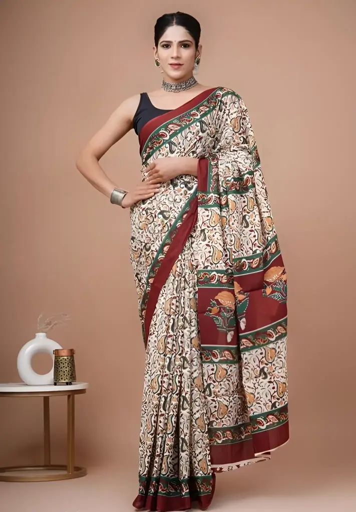Traditional Kalamkari Cotton Saree