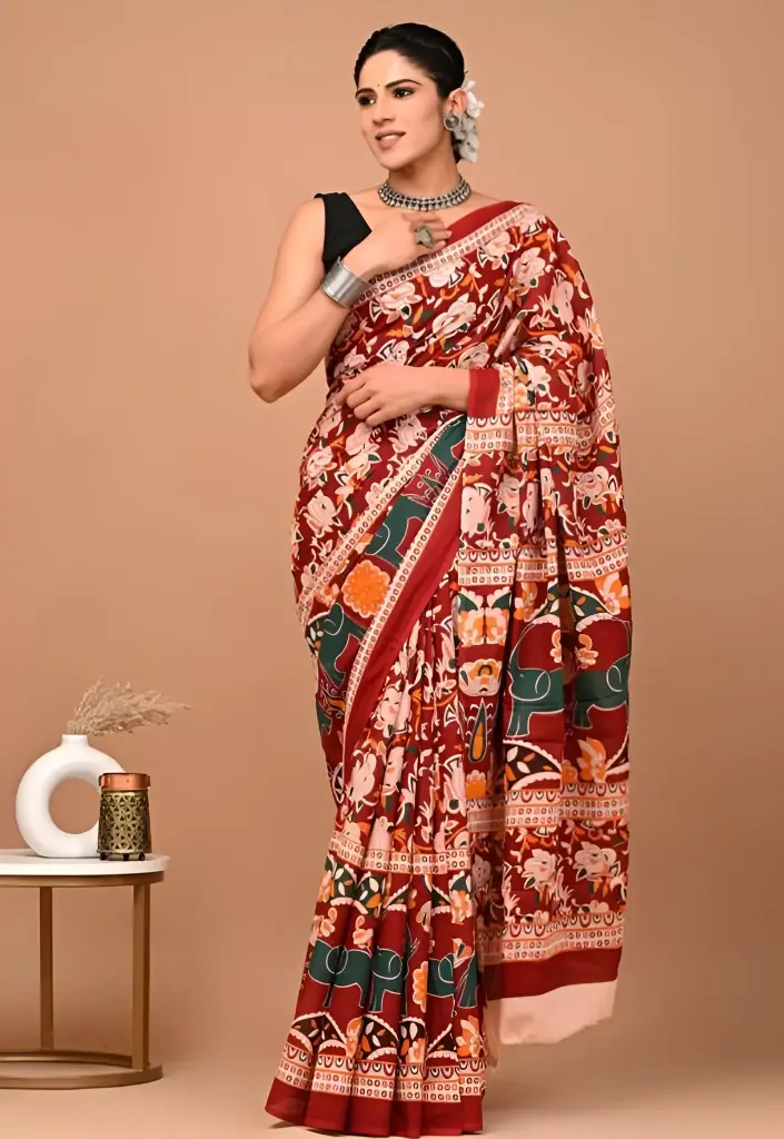 Elegant Traditional Cotton Printed Saree