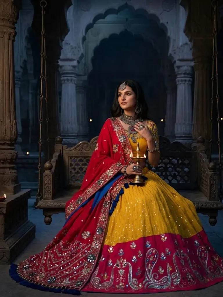 [306] Traditional Navratri Mirror Embroidered Chaniya Choli_306