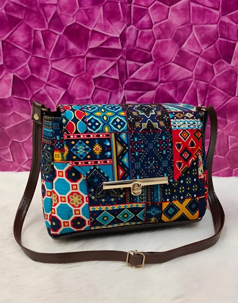 Vibrant Patchwork Sling Bag