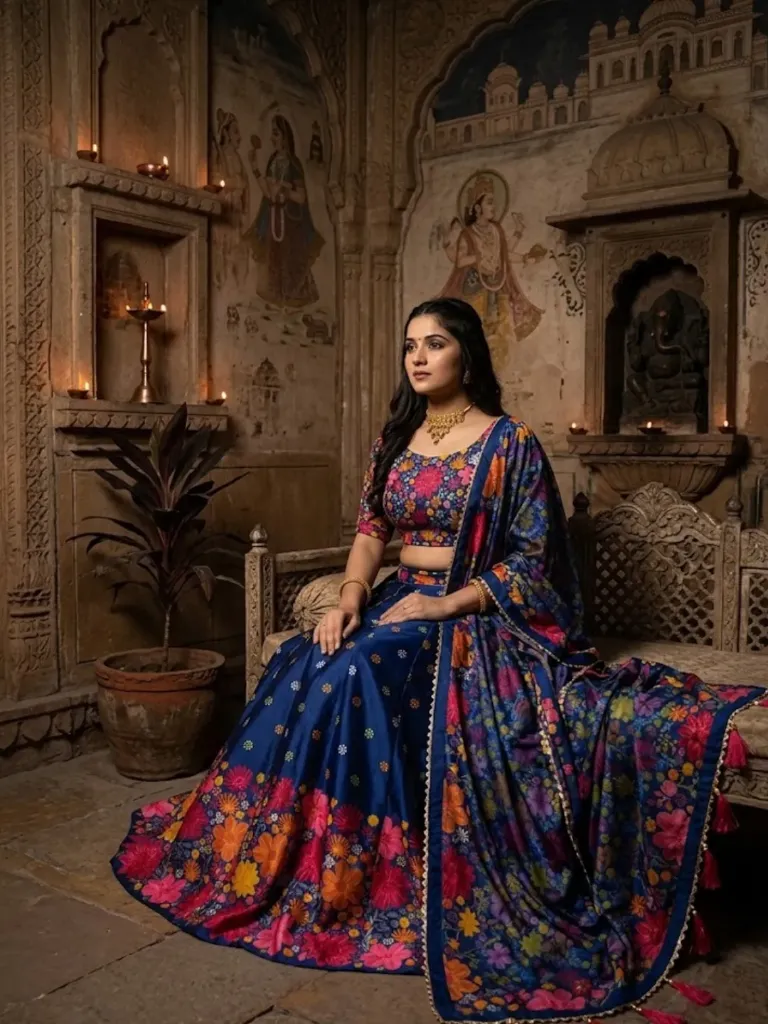 [315] Vibrant Floral Print Lehenga Choli_315