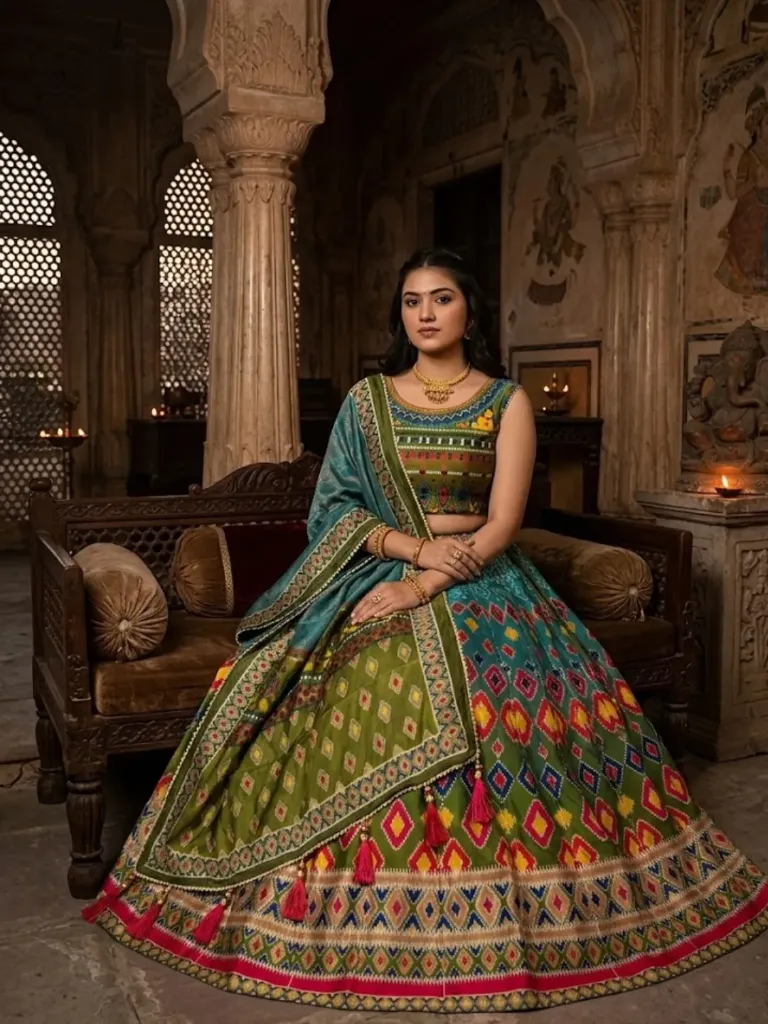 [316] Vibrant Geometric Print Lehenga Choli_316