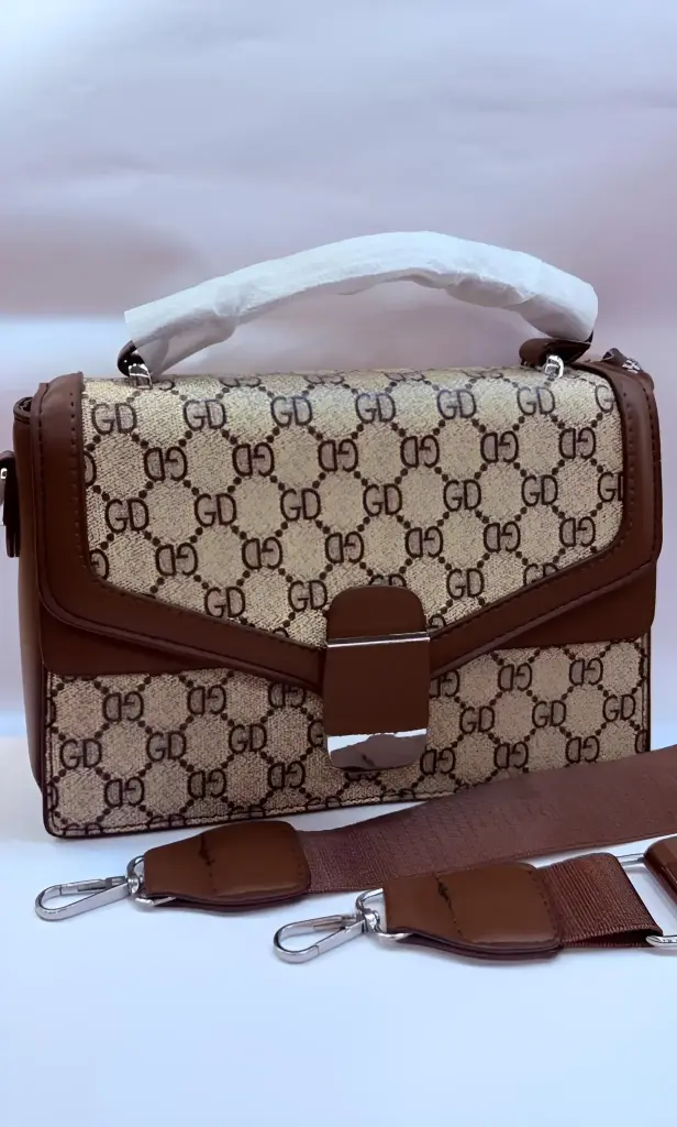 Elegant Brown and Beige Designer-Inspired Sling Bag