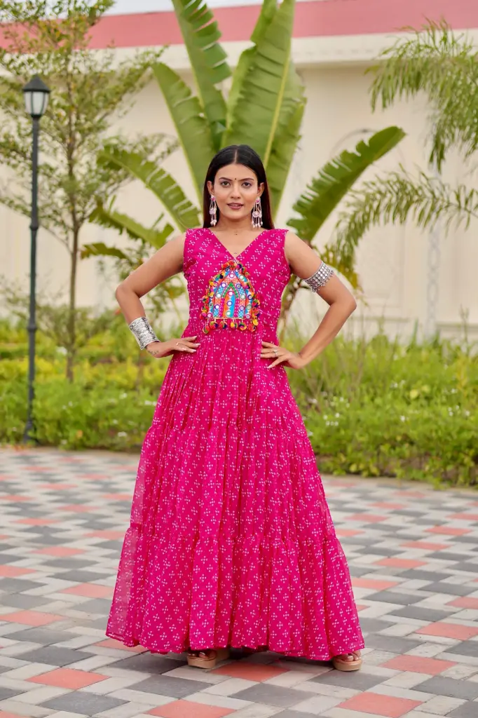 The Rasleela Bandhani Gown_RASRANGINI_325