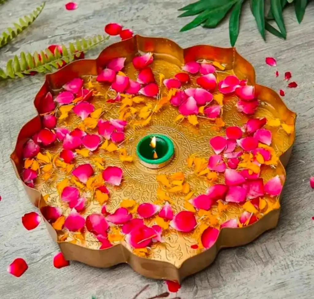 Handcrafted Gold Iron Uruli Plate_425