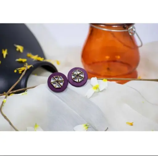 Handcrafted Floral Gemstone Stud Earrings_66