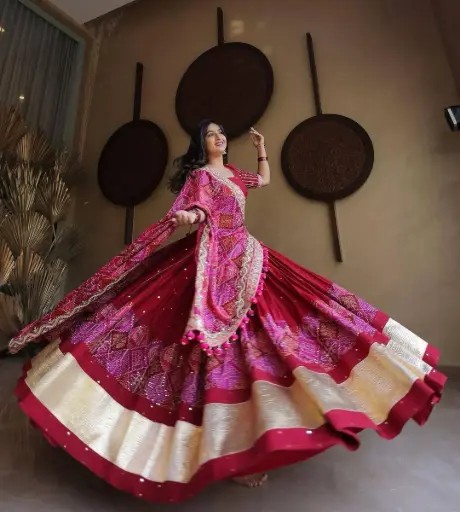 [533] Pink & Red Lehenga Choli_533