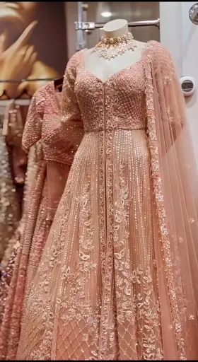 The Peach Nectar Anarkali Gown_578