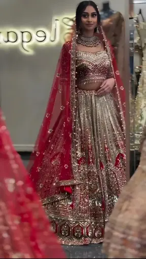 [584] The Champagne Gold Heritage Lehenga_584