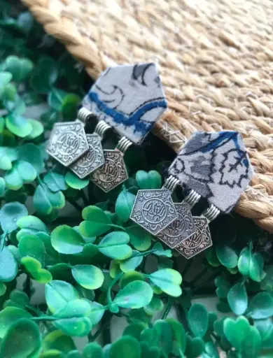 [120] Patola Bloom Fabric Dangler Earrings_120