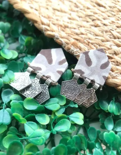 [122] Patola Bloom Fabric Dangler Earrings_122