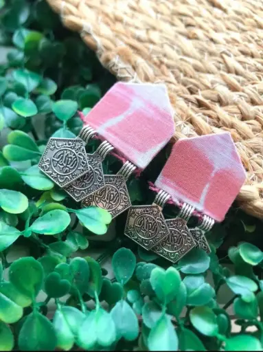 [123] Patola Bloom Fabric Dangler Earrings_123