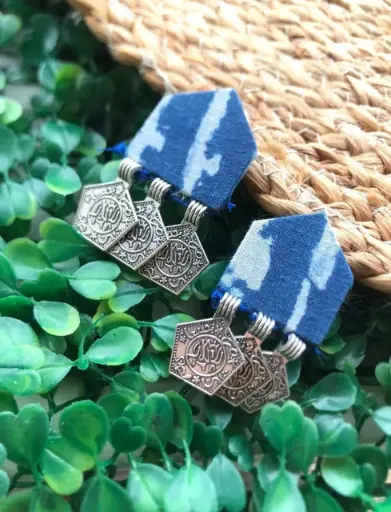 [126] Patola Bloom Fabric Dangler Earrings_126