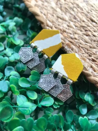 [127] Patola Bloom Fabric Dangler Earrings_127