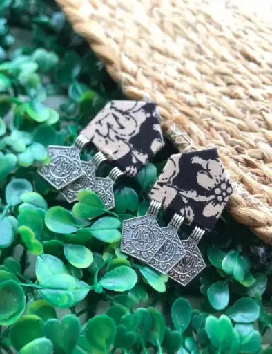 [128] Patola Bloom Fabric Dangler Earrings_128