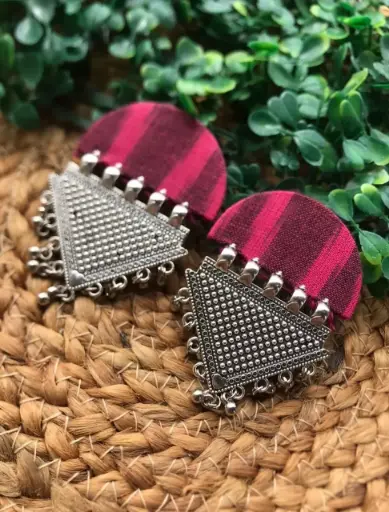 [154] Tribal Taar Indigo Fusion Earrings_154