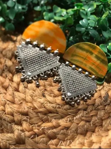 [155] Tribal Taar Indigo Fusion Earrings_155